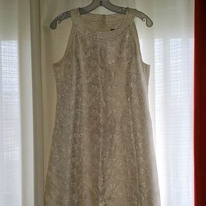 Ann Taylor Glitter Damask A-line Dress Size 10